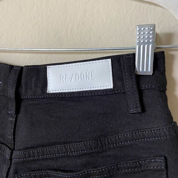Re/Done 70's Orginals Black Straight Jeans High Rise Size 25 - Picture 12 of 16